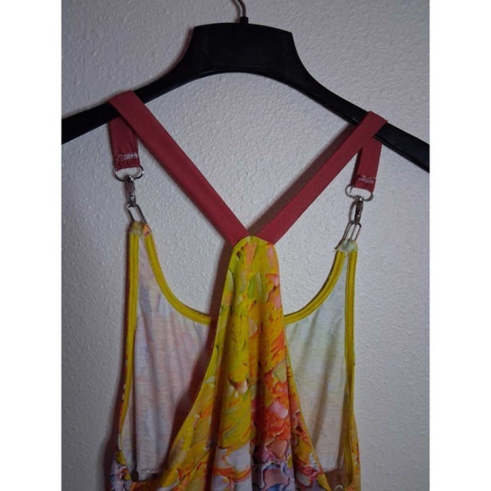 Artistic Impressionist Floral Jumpsuit Racerback Multicolor Sunflowers XL - Picture 7 of 7